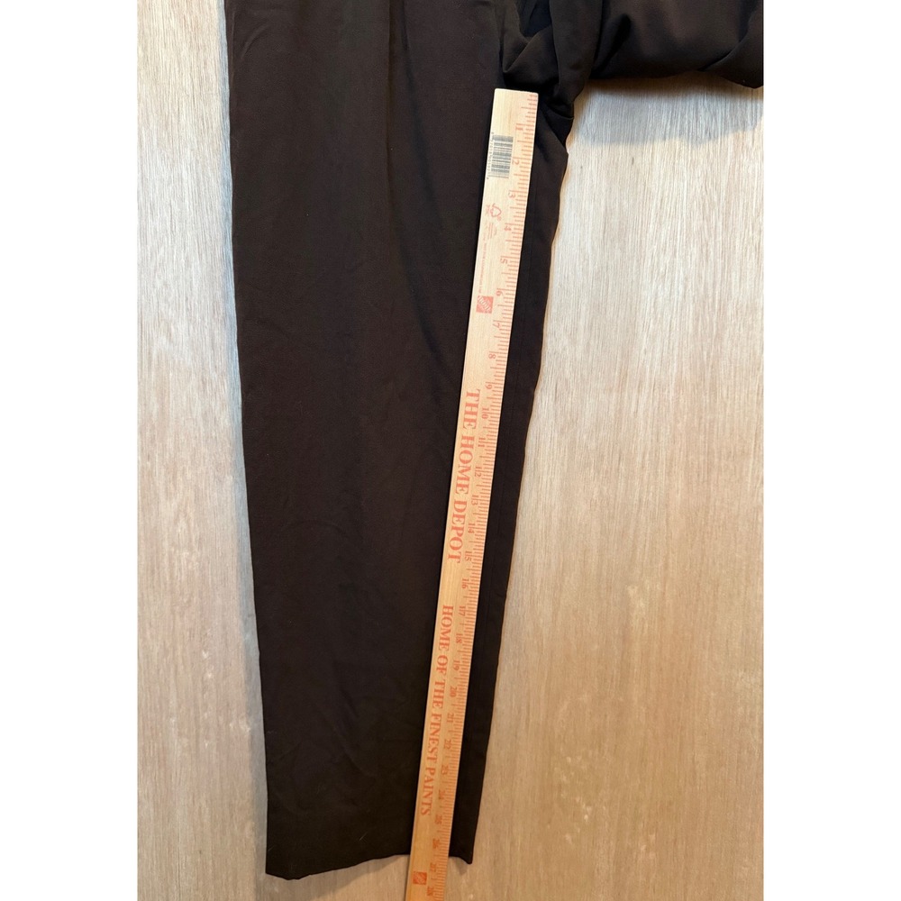 Lauren Ralph Lauren Chocolate Brown 100% Wool Pleated Pants 8 Petite High Rise - Picture 10 of 11